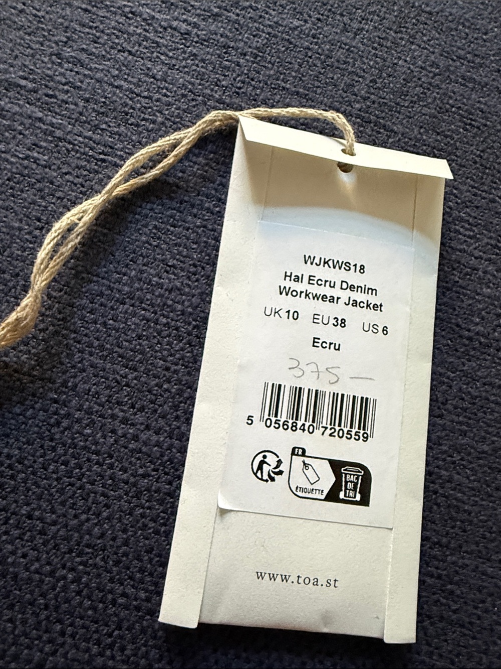 TOAST Hal workwear denim jacket in ecru- UK 10/ US 6 NWT - Picture 8 of 8
